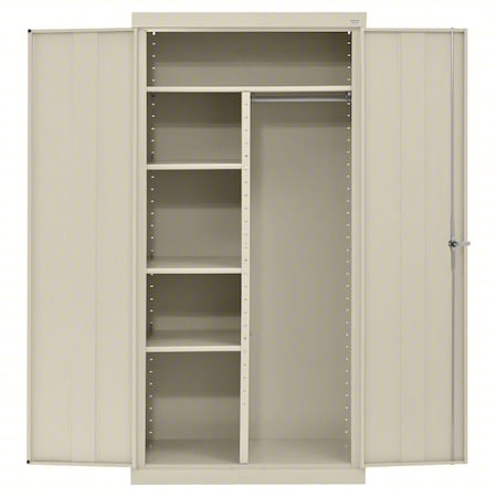 Sandusky Lee Combo Storage Cabinet, 72 in H, 36 in W, 24 in D, Swing, Keyed, Putty, 4 Shelves CAC1362472-07