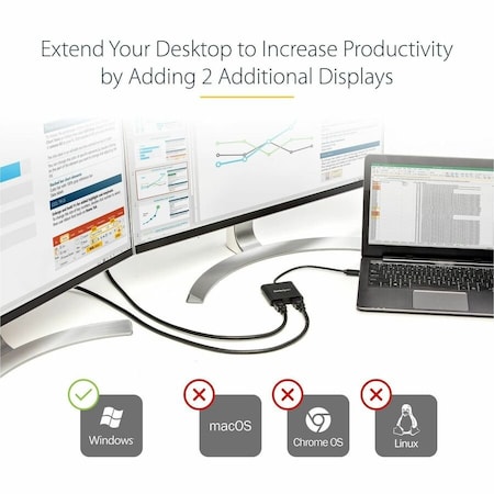 Startech.Com USB 3.0 TO DUAL HDMI ADAPTER SUPPORTS 1X 4K 30HZ UHD + 1X 1080P - 4K PORT SUPP USB32HD2