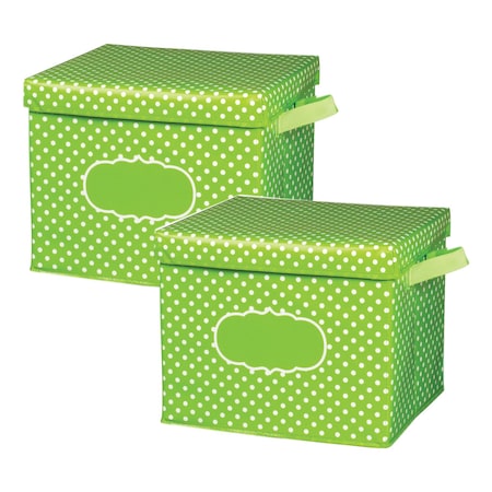 Teacher Created Resources Lime Polka Dots Storage Box, 2PK 20820