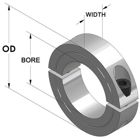 Climax Metal Products Two-Piece Clamping Collar CR2C-112-S
