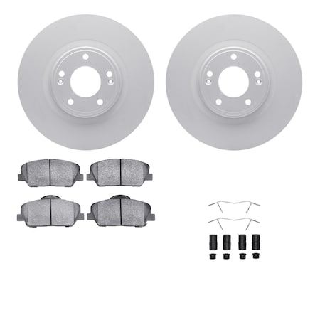 Dynamic Friction Co DFC GEOSPEC Coated Rotors with 5000 Brake Pads - Ceramic and Hardware 4512-03143