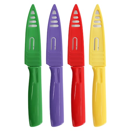 Gibson Everyday Grantville 3.5in Paring Knife & Sheath - 4 Assorted Colors 750101181M