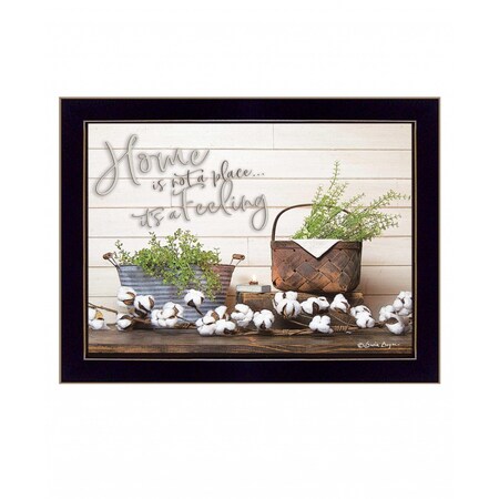 Homeroots Home is not a Place 1 Black Framed Print Wall Art 416100