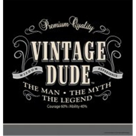 Omg Vintage Dude - Tablecover, Plastic, Border Print, 6PK OM3517153