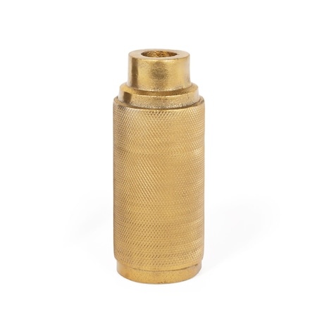 Homeroots 5" Gold Distressed Aluminum Tabletop Taper Candle Holder 576824
