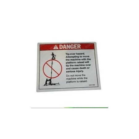 Genie REPLACEMENT DECAL, DANGER TIP-OVER HAZARD 31070GT
