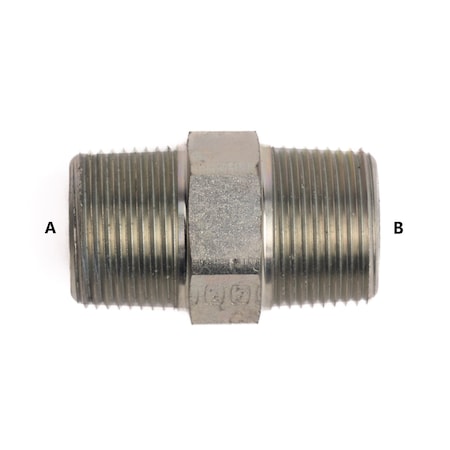 Bailey Male to M Pipe Hex Nipple - 1/4-18 A, 1/4-18 B FG5404-04-04