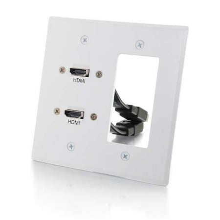 Cb Distributing Double Hdmi Plus Decora Wall Plate White ST961091