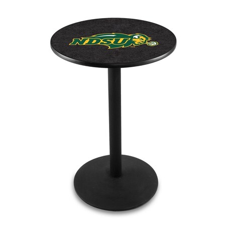 Holland Bar Stool Co 36" Blk Wrinkle North Dakota State Pub Table, 36" dia. Top L214B3636NDakSt-B