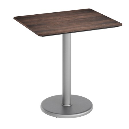 Flash Furniture Acadia 30 in x 24 in Indoor Outdoor Tabletop, Dark Brown with TopGuard HPL, 18 in Round ST-REC2430-WBR-TR18S-GG