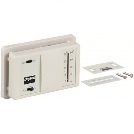Dayton Low Voltage Thermostat, Hardwired, 20/30VAC 4PU46