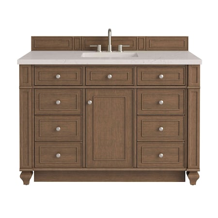 James Martin Vanities Bristol 48" Single Vanity, Saddle Brown, w/ 3 CM Siberian Silestone Top w/FreePower Wireless Charger 157-V48-SBR-FSFR