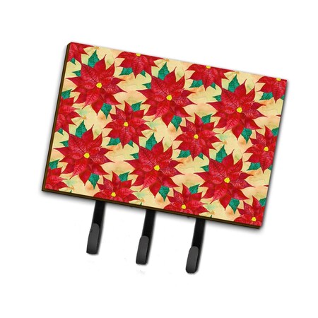 Carolines Treasures Poinsetta Christmas Leash or Key Holder, 6 x 2 x 9 in. BB7485TH68