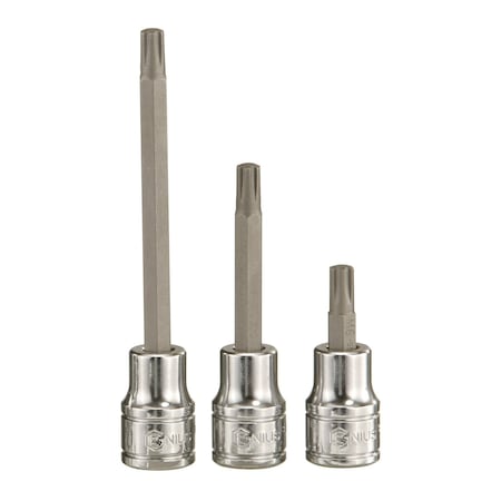 Genius Tools 3/8in Drive M8 Ribe Bit Socket 110mmL 310+9408