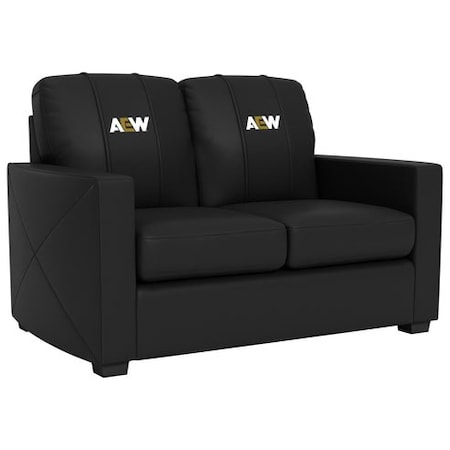 Dreamseat Silver Loveseat with All Elite Wrestling Primary Logo XZ7759003LSCDBK-PSAEW0000