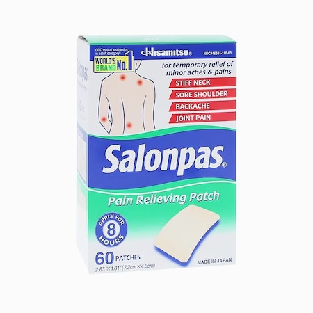 Salonpas Pain Relief Patch 3.1/6/10% 8 Hour, 60PK 6790145