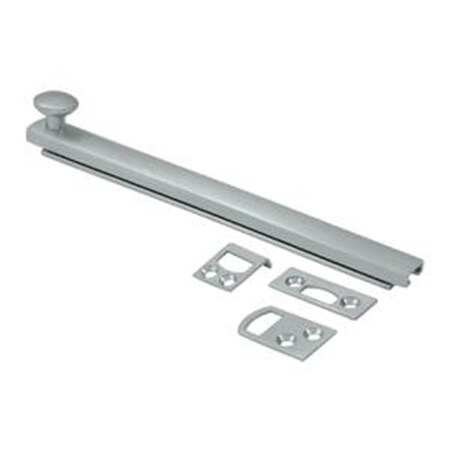Dendesigns 6 in. Heavy Duty Surface Bolt with Concealed Screw, Satin Chrome  Solid DE829666