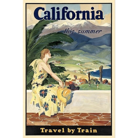 Homeroots Vintage 1934 California Travel Unframed Print Wall Art 394350