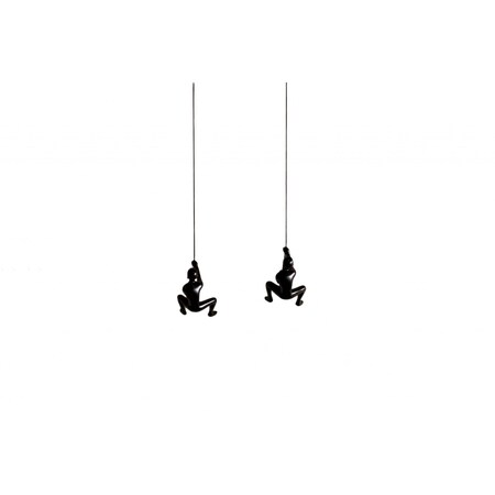 Homeroots Set of Two Black Resin Climbing Man Hanging Dimensional Sculpture, 2PK 358146
