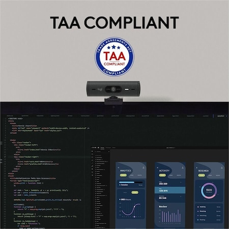 Logitech Logitech BRIO 505 Webcam - Black - TAA Compliant - 1920 x 1080 Video 960-001522