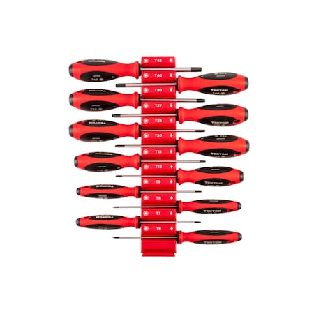 Tekton Torx Screwdriver Set with Red Modular Organizers - 4 Inch Shanks, 12-Piece (T6 - T45) DWT90102
