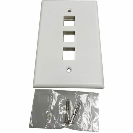 Eaton Tripp Lite Series Safe-IT 3-Port Single-Gang Keystone Wall Plate, Antibacterial, Ivory Matte, TAA N042AB-003-IVM