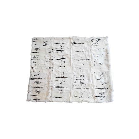 Homeroots 50" X 60" Black And White Rabbit Fur Plush Throw Blanket 544561