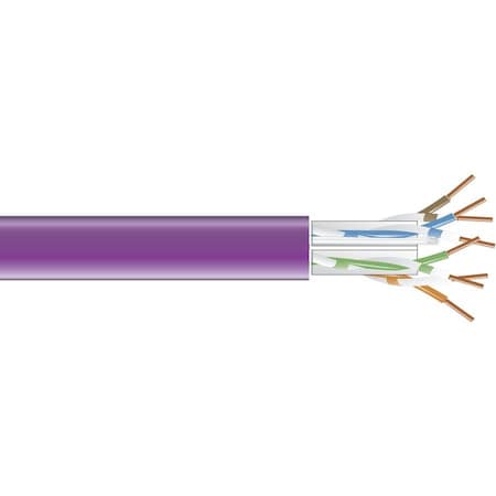 Black Box CAT6 550-MHz Solid Ethernet Bulk Cable - Unshielded UTP, CMR PVC, Purple, 1000-ft. EYN864A-PB-1000