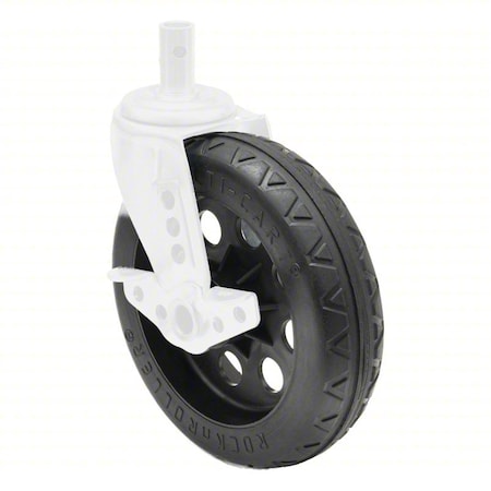 Rock N Roller Caster, Black, 8" Wheel Dia. RCSTR8X2BK