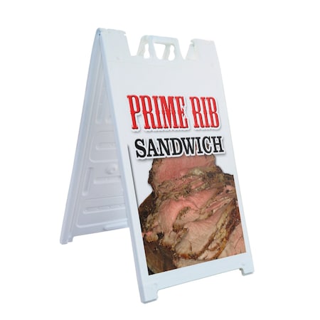 Signmission Prime Rib Sandwich, A-Frame & 2 Sign Inserts, Heavy-Duty Plastic Frame SBHD-C-2436-Prime Rib Sandwich
