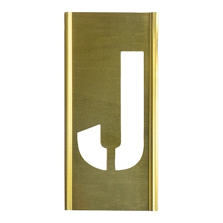 C.H. Hanson Stencil Sort-6" Brass Gothic J, Letter, Gothic Font, Brass, 1 Pieces 10016J