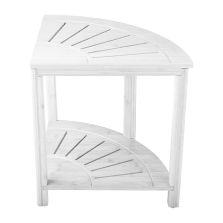 Lavish Home Corner Shower Bench Water Resistant Shower Stool for Inside Shower, Bathroom, or Sauna Foot Rest ST-BATH8-WHT