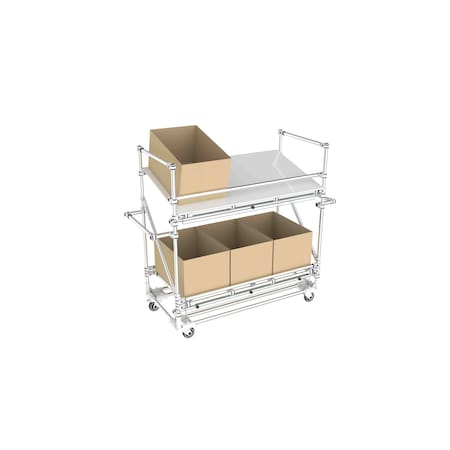 Trilogiq 2-Level Mobile Picking Stand With Horizontal Hand Bar. 21615-01