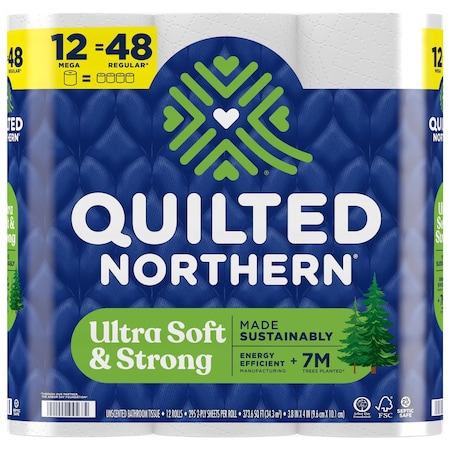 Quilted Northern Quilted Northern Ultra Soft & Strong Toilet Paper 12 Rolls 328 sheet 415.47 sq ft 94568