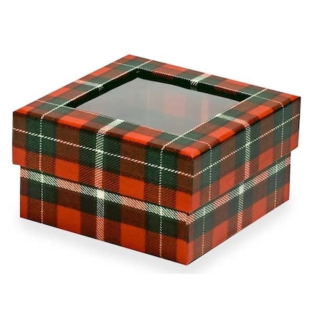 Nashville Wraps Christmas Plaid Rigid Window Box, Petite 3.75x3.75x2in, 24PK 610BCP