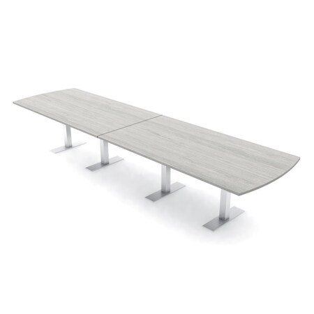 Skutchi Designs 14ft Arc Rectangle Conference Table With Power | Harmony Series | 14 Person Meeting Room Table HAR-AREC-48X168-T-K458-NA