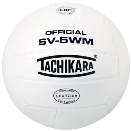 Tachikara Tachikara SV5WM Full Grain Leather VolleyBall - White SV5WM