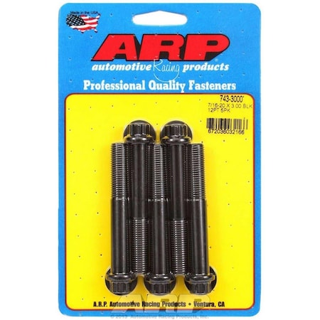 Whole-In-One 743-3000 12 Point Bolt Kit, Set of 5 - 0.43-20 x 3 in. WH3612966