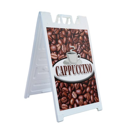 Signmission Cappuccino, A-Frame & 2 Sign Inserts, Heavy-Duty Plastic Frame SBHD-C-2436-Cappuccino
