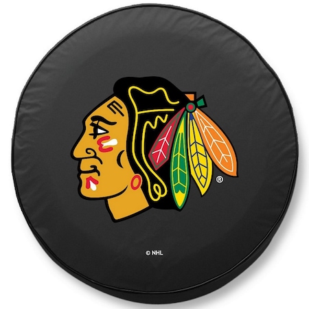 Holland Bar Stool Co 27 x 8 Chicago Blackhawks Tire Cover TCJChiHwkBK