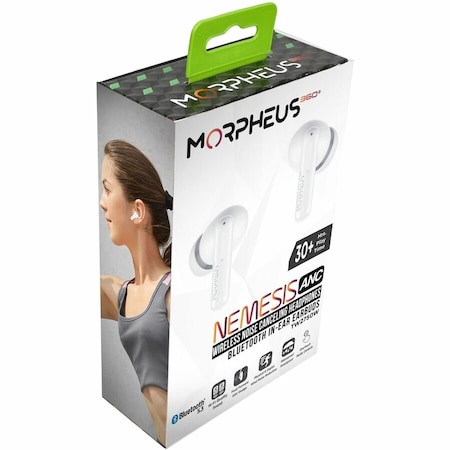 Morpheus 360 Nemesis Wireless Noise Cancelling Earbuds Bluetooth Headphones with 4 Microphones 30-Hour TW2750W