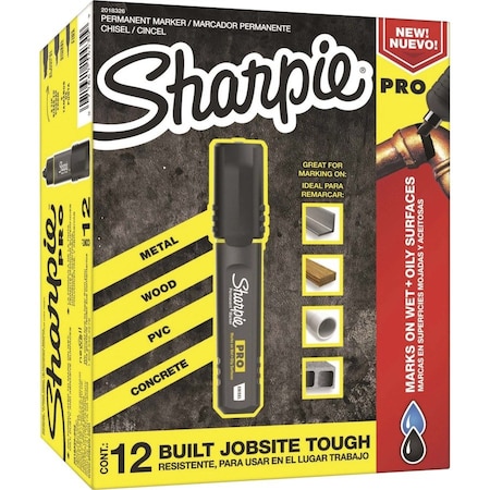 Sharpie Markers, Chisel Tip, 12 PK 2018326