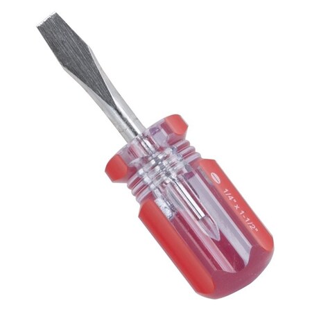 Vulcan Screwdriver, 1/4 in Drive, Slotted Drive, 3-1/4 in OAL, 1-1/2 in L Shank, Plastic Handle TB-SD03