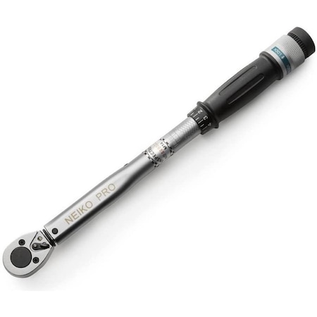 Neiko 0.375 in Dr. Adjustable Click Torque Wrench, SAE, 15-80 Ft-Lb 03707B
