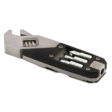 Prime-Line SWISS+TECH 7-in-1 Adjustable Wrench Multi-Tool, Black/Brushed Stainless Steel Single Pack ST41070