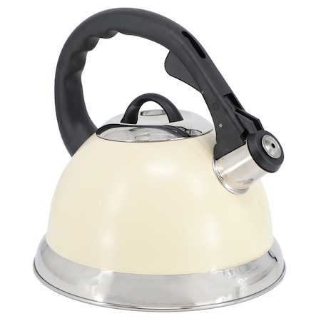 Mr. Coffee Clarefield 2.4 Quart Stainless Steel Whistling Tea Kettle in White 143782.01