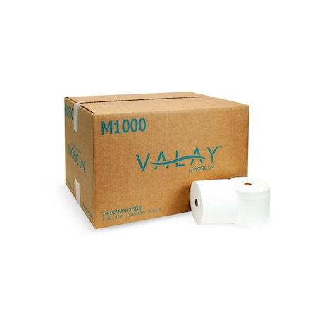 Integrated Bagging Systems 0.75" Core White Bath Tissue 3.9" X 4" 2-Ply 1000 Sheets M1000