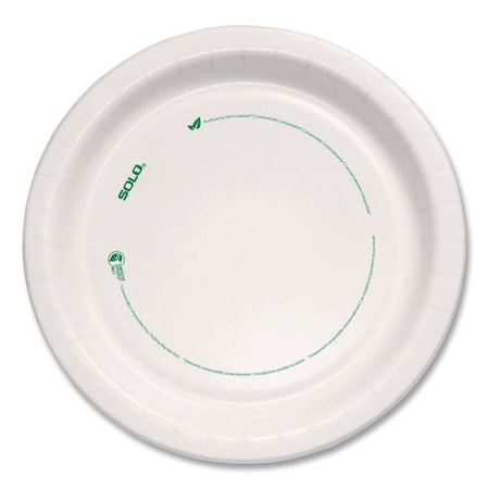 Solo Compostable Paper Dinnerware, ProPlanet Seal, Plate, 8.5" dia, White, 500PK MP9-PLANET