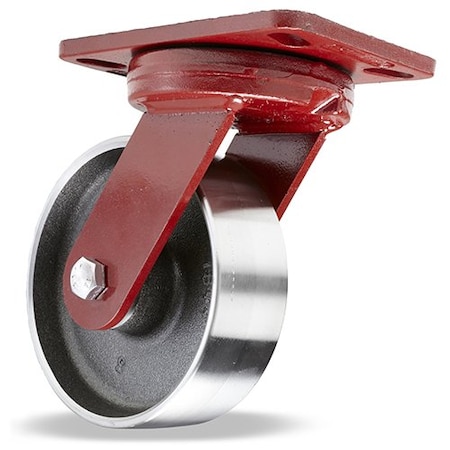 Hamilton Plate Caster, Kingpinless Swivel, Steel, 6 in, 2500 lb S-ZFHS-6FSB