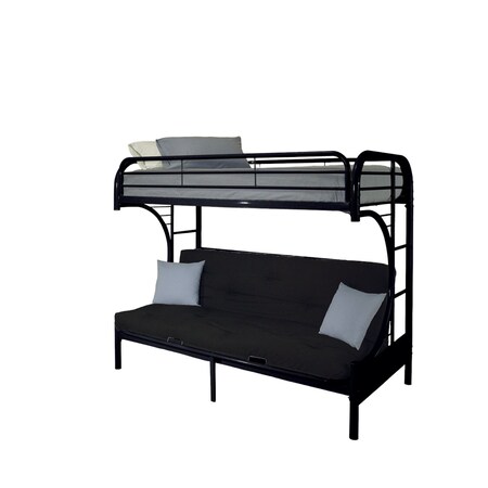 Homeroots Black Twin Over Queen Bunk Bed 285194